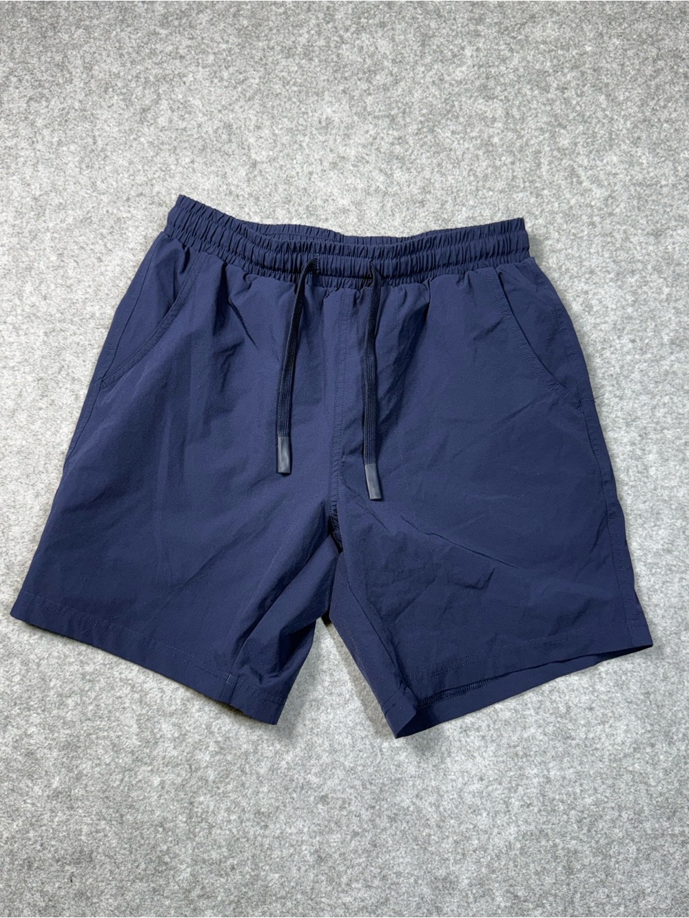 Bearbottom Men's Performance Elastic-Waist Navy Athletic Shorts small 7"‎ inseam